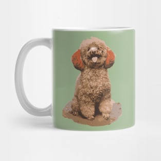 the dog sits on the ground - vector image Mug